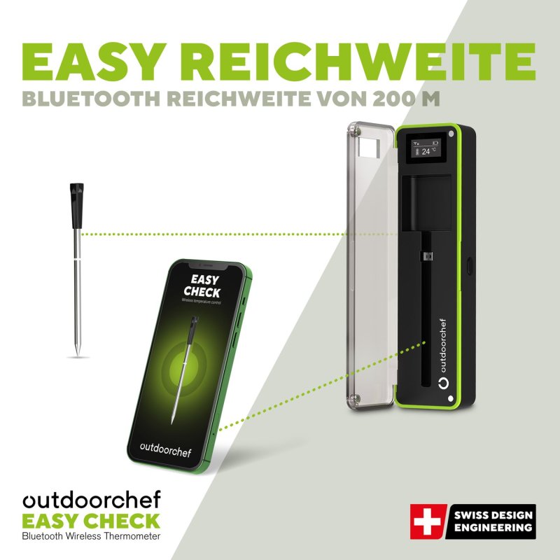 Outdoorchef Easy Check Thermometer Single - Wireless Bluetooth Grillthermometer - Retoure