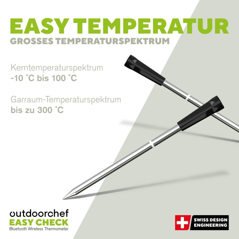 Outdoorchef Easy Check Thermometer Quadro - Wireless Bluetooth Grillthermometer - Retoure