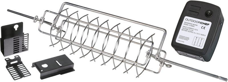 Outdoorchef DGS Drehspieß mit Korb für Dualchef Gasgrills