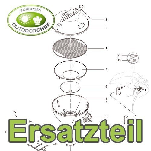 Outdoorchef Ersatzteil: 18.360.86 Schutzstift Kugel 4er Set (bestehend aus 4 x 18.360.62)