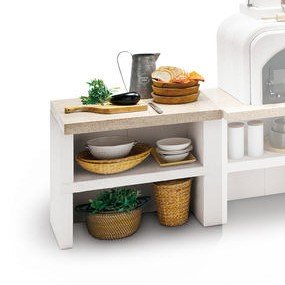 Palazzetti Outdoor Küche: Modul Arbeitsfläche - Marmotech Granitoptik rot