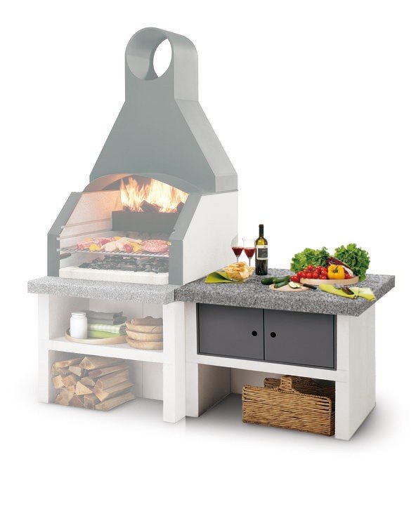 Palazzetti Outdoor Küche: Modul Arbeitsfläche - Marmotech Granitoptik grau