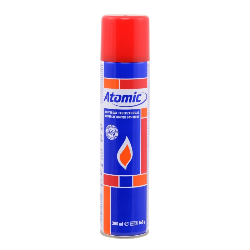 TGO Atomic Nachfüllgas / Feuerzeuggas 300ml - Inkl. 5 Adapter