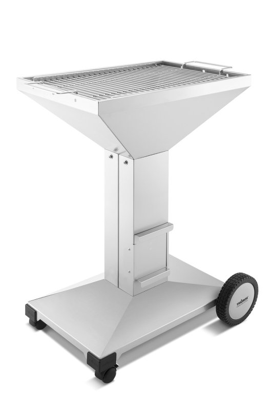 Thüros Holzkohlegrill T4-F / Edelstahl Säulengrill 40x60 cm fahrbar