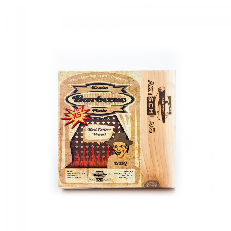 Axtschlag Räucherbretter (Wood Planks) 4er Pack Western Red Cedar - Rotzeder XS 15 x 15cm
