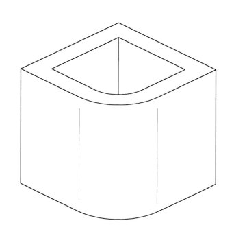 Palazzetti Verlängerungselement für Schornstein / 30 x 30 x 25 cm, abgerundet