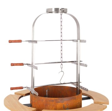 Moesta Bandit FirePlace 57 cm Durchmesser - inkl. Asado Grill Aufsatz und Ablagebretter Bambus