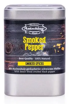 Axtschlag Smoked Pepper - Geräucherter schwarzer Pfeffer / 80 g Dose