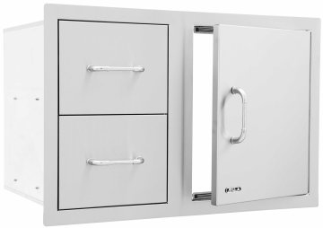 BULL Einbau Kombination Tür / Schubladen aus Edelstahl / 76 cm