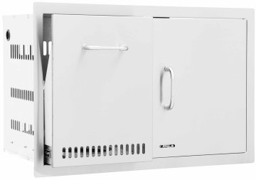 BULL Einbau Kombination Tür / Schublade belüftet aus Edelstahl / 76 cm