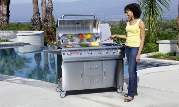 BULL 7 Burner Premium - Gasgrill mit Infrarot Backburner, Seitenkochstelle und Rotisserie