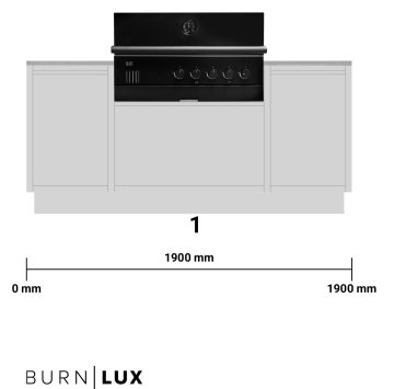BURN Outdoorkitchen: BURN LUX Outdoor Küche mit Outdoorchef QUBE X-415 RB Schwarz
