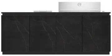 BURN Outdoorkitchen: BURN SOL Outdoor Küche mit Beefeater Proline inkl. Kochfeld und Kühlschrank (Wandlösung)