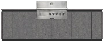 BURN Outdoorkitchen: BURN SOL Outdoor Küche mit Outdoorchef QUBE X-415 RB S (Wandlösung)