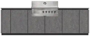 BURN Outdoorkitchen: BURN SOL Outdoor Küche mit Outdoorchef QUBE X-415 RB S (Wandlösung)