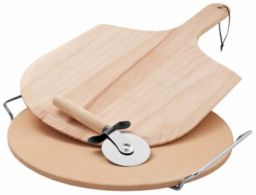 BeefEater Pizzastein Set - mit Pizzaheber und Pizzaschneider