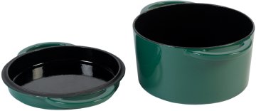Big Green Egg emaillierter Dutch Oven 4 L Grün rund 2XL / XLarge / Large