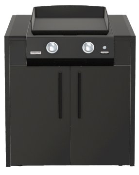 Brabura Outdoor Küche - KC 80 Planchamodul - Anthracite Grey / Nero Zimbabwe - inkl. Brabura Planchagrill L Class Matte 20 Plancha, Schwarz