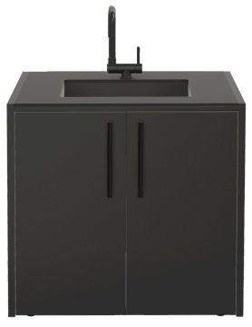 Brabura Outdoor Küche - CT 90 Schrankmodul mit Spüle - Anthracite Grey / Nero Zimbabwe