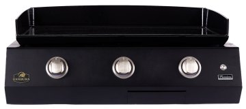 Brabura Outdoor Küche - KC 100 Planchamodul - Anthracite Grey / Nero Zimbabwe - inkl. Brabura Planchagrill L Class Matte 30, Schwarz