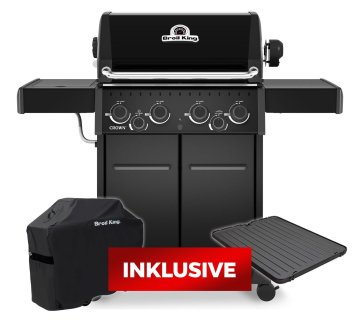 Broil King Crown 490 Shadow Gasgrill - inkl. Abdeckhaube und Grillplatte - Modell 2026