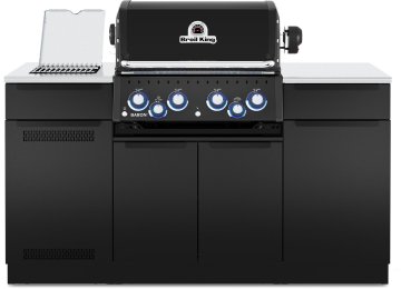 Broil King Outdoor Küche Baron 490 IR Shadow MOK - Komplettset inkl. IR-Seitenbrenner mit Gasflaschenschrank und Aufbewahrungsschrank