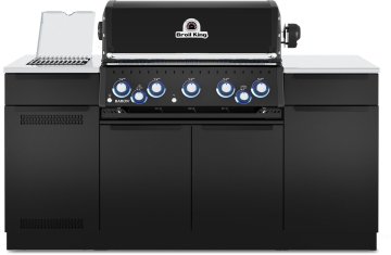 Broil King Outdoor Küche Baron 590 IR Shadow MOK - Komplettset inkl. IR-Seitenbrenner mit Gasflaschenschrank und Aufbewahrungsschrank