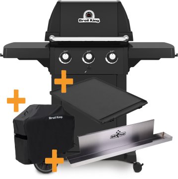 Broil King Royal 320 Shadow Gasgrill inkl. Fettschiene, Abdeckhaube und Grillplatte
