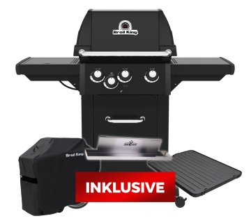 Broil King Royal 340 Shadow Gasgrill inkl. Fettschiene, Abdeckhaube und Grillplatte
