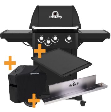 Broil King Royal 340 Shadow Gasgrill inkl. Fettschiene, Abdeckhaube und Grillplatte