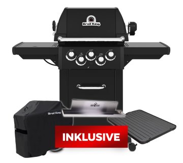 Broil King Royal 390 Shadow Gasgrill inkl. Fettschiene, Abdeckhaube und Grillplatte