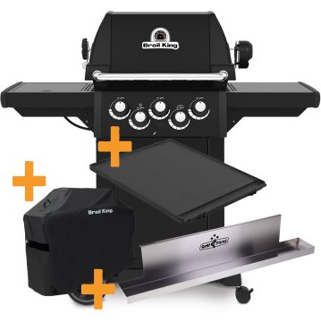 Broil King Royal 390 Shadow Gasgrill inkl. Fettschiene, Abdeckhaube und Grillplatte