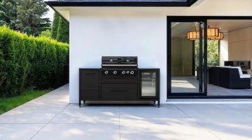 BURN Outdoorkitchen: BURN BBQ Block inkl. Outdoorchef HEAT X-415 und CASO Design Barbecue Cooler 63 Liter
