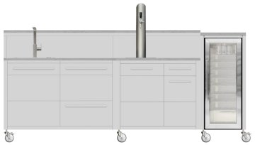BURN Outdoorkitchen: BURN BBQ Mobile Zapfanlage mit Spüle und Kühlschrank