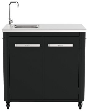 COZZE Outdoor Küche: Spülenschrank 90 cm mit Edelstahl Arbeitsfläche &amp;  Spüle