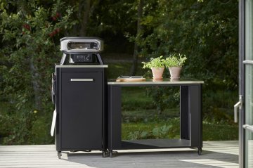 COZZE Outdoor Küche / 175 x 60 x 110 cm - inkl. COZZE Gas Pizzaofen 34 cm (13&quot;) mit rotierendem Pizzastein