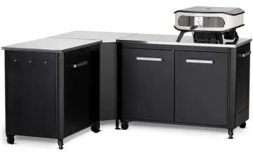 COZZE Outdoorküche (L-förmig) / 160 x 190 cm - inkl. COZZE Gas Pizzaofen 42,5 (17) mit rotierendem Pizzastein