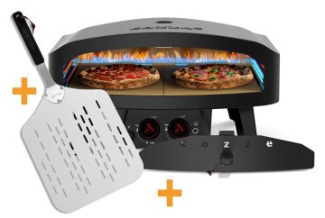 COZZE Pizzaofen Gas CLASSIC Black Edition 60 cm (24") - inkl. Hitzeschild + Pizzaschieber