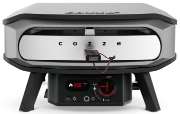 COZZE Pizzaofen Gas PREMIUM 42,5 cm (17&quot;) mit drehbarem Pizzastein &amp; Digital-Thermometer - inkl. Hitzeschild