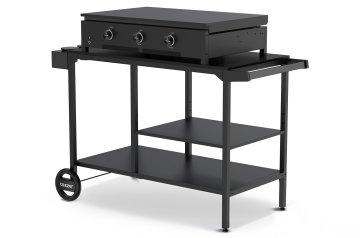 Cozze Combo 900 - Planchagrill und Steakstation - mit Plancha und Infrarotbrenner, inkl. fahrbarem Untergestell