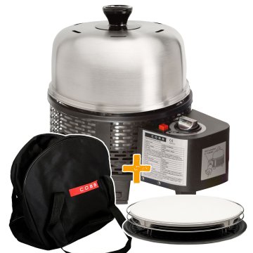 Cobb Grill Pro Gas Black Gasgrill - inkl. Grillplatte gelocht, Bratenrost, Pizzastein & Transporttasche