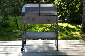 Cozze Quattro 900 - 4in1 Gasgrill + Planchagrill + Pizzaofen + Steakstation, inkl. Grillstation