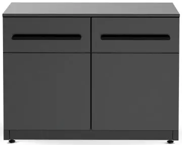 COZZE Outdoor Küche Elements - niedriger Schrank mit Türen, 90 cm inkl. Arbeitsplatte (Stahl)