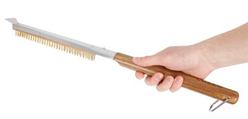 Cozze Stahlbürste mit Akazienholzgriff, 60 cm