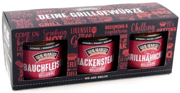Don Marcos &quot;Deine Grillgewürze&quot; Geschenkbox mit 3 Grillgewürzen im Glas
