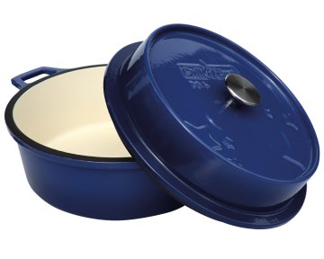 Grillfürst emaillierter Dutch Oven ohne Füsse DO4 - blau