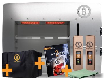 E-Beefer XL Indoor Elektrogrill - 800 Grad Oberhitzegrill - inkl. Abdeckhaube, Beefer Buch 2 und Reinigungsset