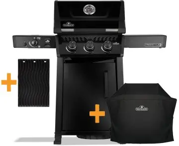 Napoleon Freestyle PRO 365 Gasgrill, Schwarz - mit Sizzle Zone - inkl. Abdeckhaube und Grillplatte - Modell 2026