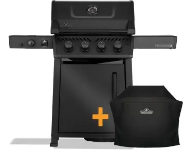 Napoleon Phantom Freestyle PRO 425 Gasgrill, Mattschwarz - mit Sizzle Zone und Edelstahlrosten - inkl. Abdeckhaube
