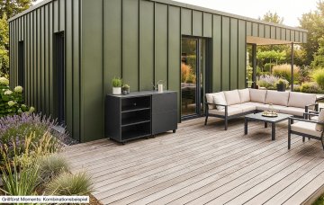 Grillfürst Moments Sideboard mit Tür, Einlegeboden und Regal - Nero - 120 cm